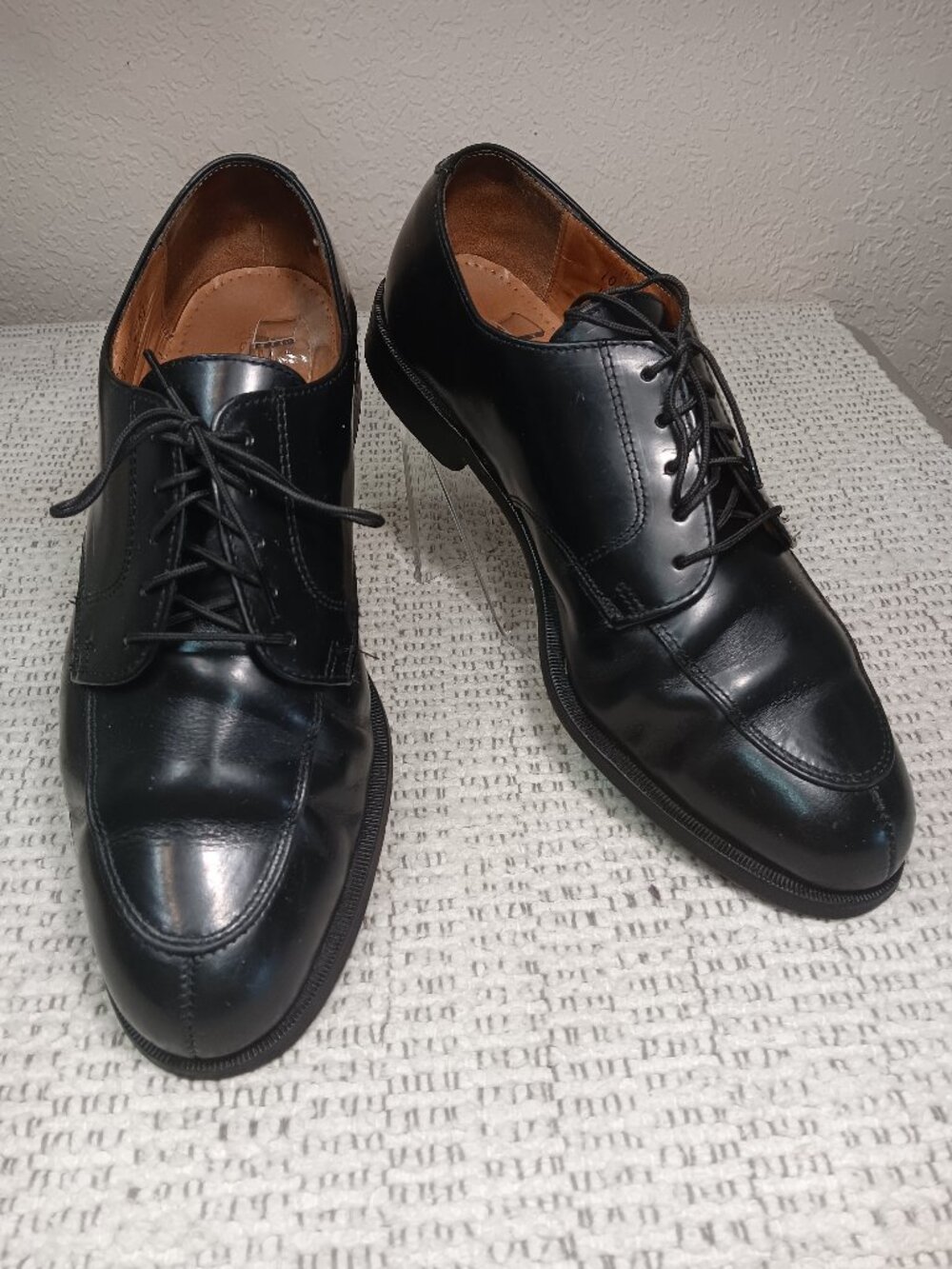 Cole Haan Men's Black Leather Made US Apron Split Toe Lace Up Derby Shoes 10 D